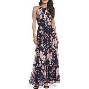 Eliza J Navy Floral Maxi Dress
